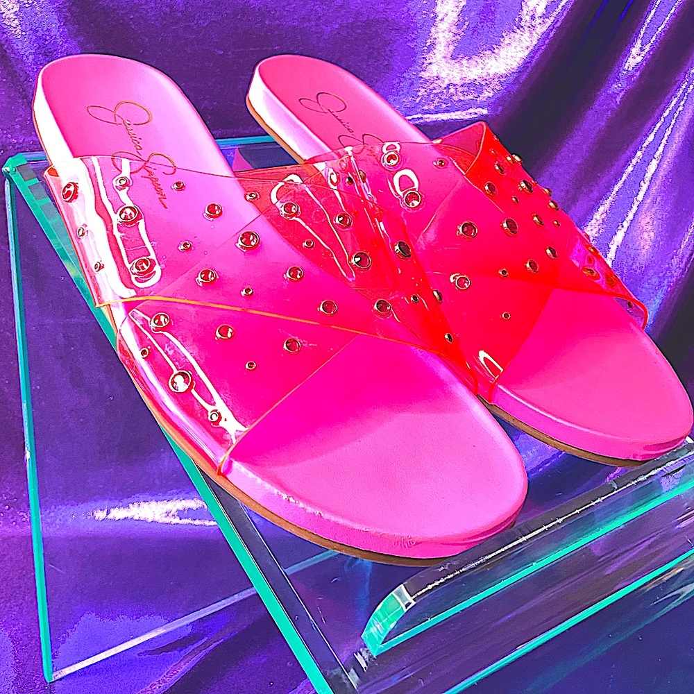 Jessica Simpson Tisle Slide on Pink Sandals (NEW)